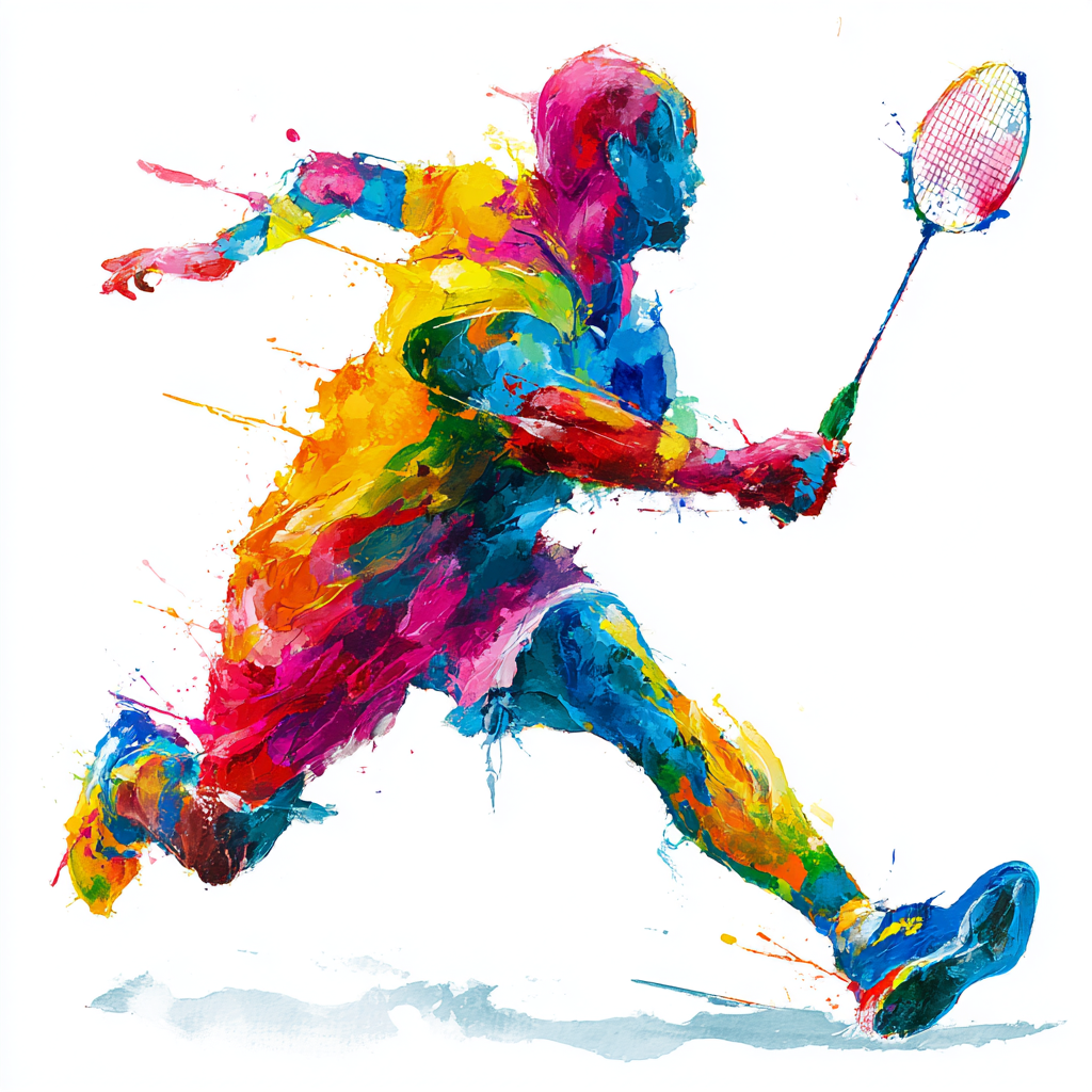 Colorful Badminton Motion