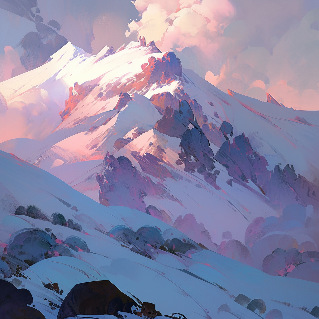 Snow Peaks at Dawn