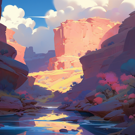 Sunset Reflections in the Canyon