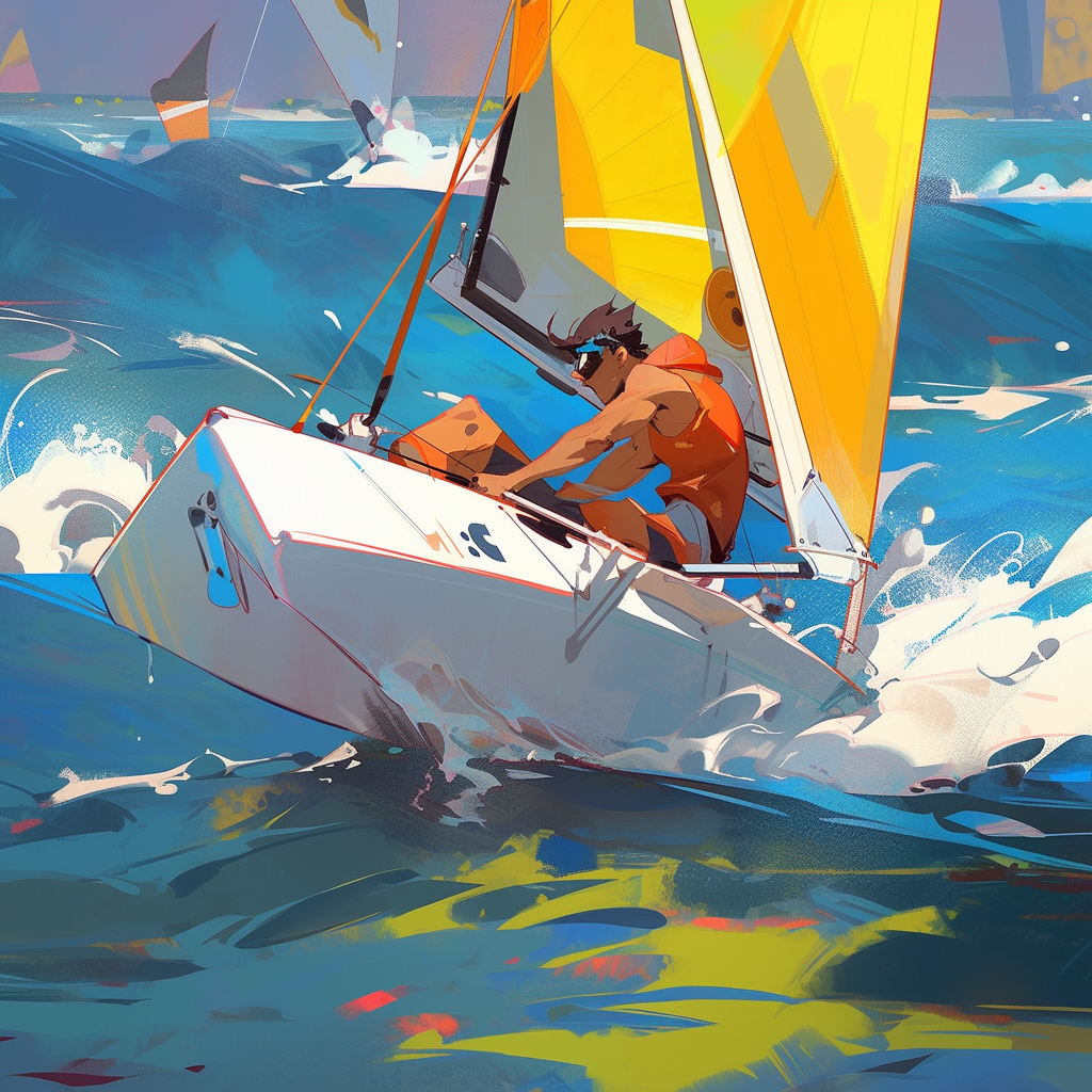 Dynamic Sailing Adventure – Modern Nautical Wall Art