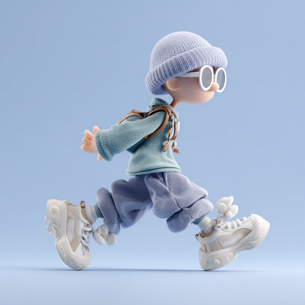 Playful Stroll – A Modern Character Artwork