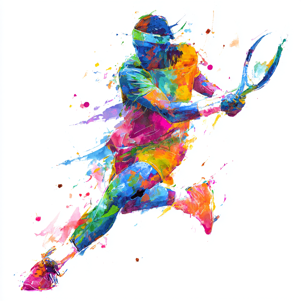 Colorful Tennis Motion